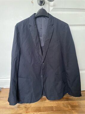 Rumford black linen blend blazer